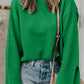 Textured Round Neck Long Sleeve Sweater