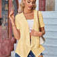 Eyelet Open Front Short Sleeve Cover Up