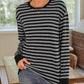 Striped Round Neck Long Sleeve T-Shirt