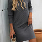 Striped Round Neck Long Sleeve Mini Dress