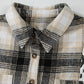 Plus Size Leopard Plaid Button Up Long Sleeve Shacket