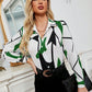 Printed Collared Neck Long Sleeve Shirt