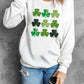 Lucky Clover Round Neck Dropped Shoulder Sweatshirt