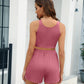 Full Size Scoop Neck Tank and Shorts Set