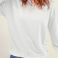 White Round Neck Dropped Shoulder Sweatshirt