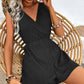 Textured Surplice Sleeveless Romper
