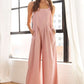 ADORA Square Neck Wide Leg Overalls with Pockets