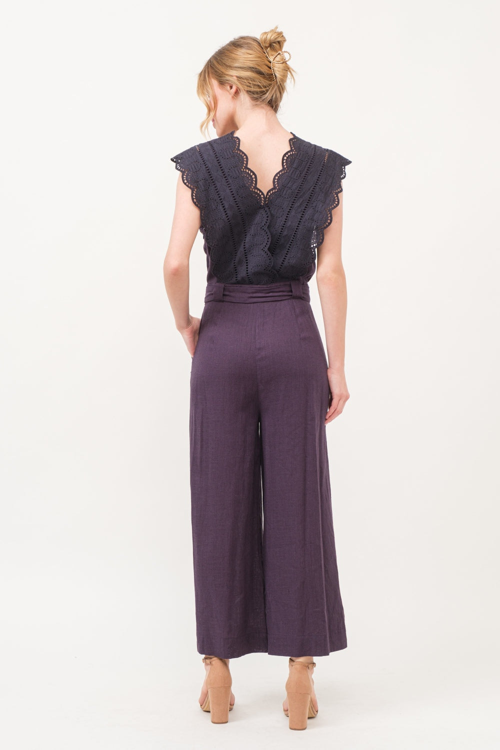 And The Why Laced Surplice Tie Waist Jumpsuit *