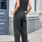 Lovelet Plaid Round Neck Sleeveless Top and Pants Set