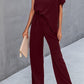Single Shoulder Short Sleeve Jumpsuit