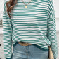 Striped Round Neck Dropped Shoulder Sweater