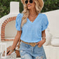 Twisted Heart V-Neck Short Sleeve Blouse