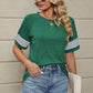 Striped Round Neck Short Sleeve T-Shirt