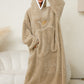Pocketed Contrast Long Sleeve Hooded Lounge Dress