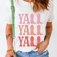 Full Size Letter Graphic Round Neck Short Sleeve T-Shirt