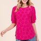 BOMBOM Textured Floral Pattern Top