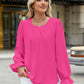 Round Neck Flounce Sleeve Top