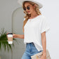 Round Neck Short Sleeve Blouse