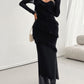 Devine Ruffled Surplice Long Sleeve Maxi Dress