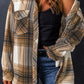 Plaid Button Up Long Sleeve Shacket