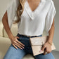 V-Neck Short Sleeve Blouse