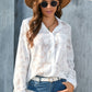 Full Size Collared Neck Long Sleeve Shirt Plus Size