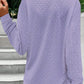 Eyelet Notched Long Sleeve T-Shirt