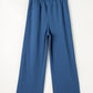 Drawstring Elastic Waist Straight Leg Pants