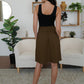 Elastic Waist Skirt with Pockets