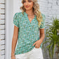 Double Take Full Size Floral Notched Neck Blouse