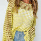 Openwork Round Neck Dropped Shoulder Knit Cover Up