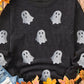 Glitter Ghost Round Neck Long Sleeve Sweatshirt