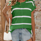 Striped Round Neck Short Sleeve Knit Top