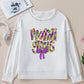 MARDI GRAS White Round Neck Long Sleeve Sweatshirt
