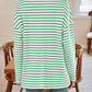 Lovelet Striped Johnny Collar Long Sleeve T-Shirt