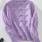 Cable Knit Mock Neck Long Sleeve Sweater