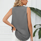 Contrast Trim Plunge Sleeveless Blouse