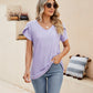 Eyelet Petal Sleeve V-Neck Knit Top