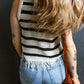 Fringe Striped Scoop Neck Tank