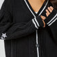 Star Embroidered V-Neck Long Sleeve Cardigan