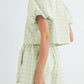 V-Neck Puff Sleeve Top and Shorts Set