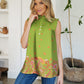 Frill Printed Mock Neck Top