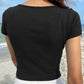 Devine Button Detail Short Sleeve T-Shirt