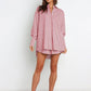 Full Size Striped Dropped Shoulder Shirt and Shorts Set