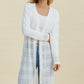 Double Take Full Size Open Front Longline Cardigan
