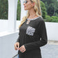 Cutout Leopard Round Neck Long Sleeve T-Shirt