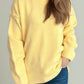 Round Neck Dropped Shoulder Long Sleeve Sweater