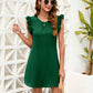 Ruffled Round Neck Mini Dress