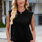 Cutout Round Neck Sleeveless Sweater
