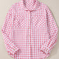 Plaid Collared Neck Long Sleeve Shirt